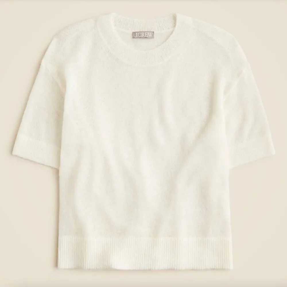 J. Crew CK497 ivory Alpaca-blend Oversized Sweater T-shirt For Women XL NWT